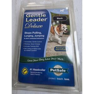 PetSafe Gentle Leader Deluxe Headcollar Leash Set Small Black Dog Training Kit